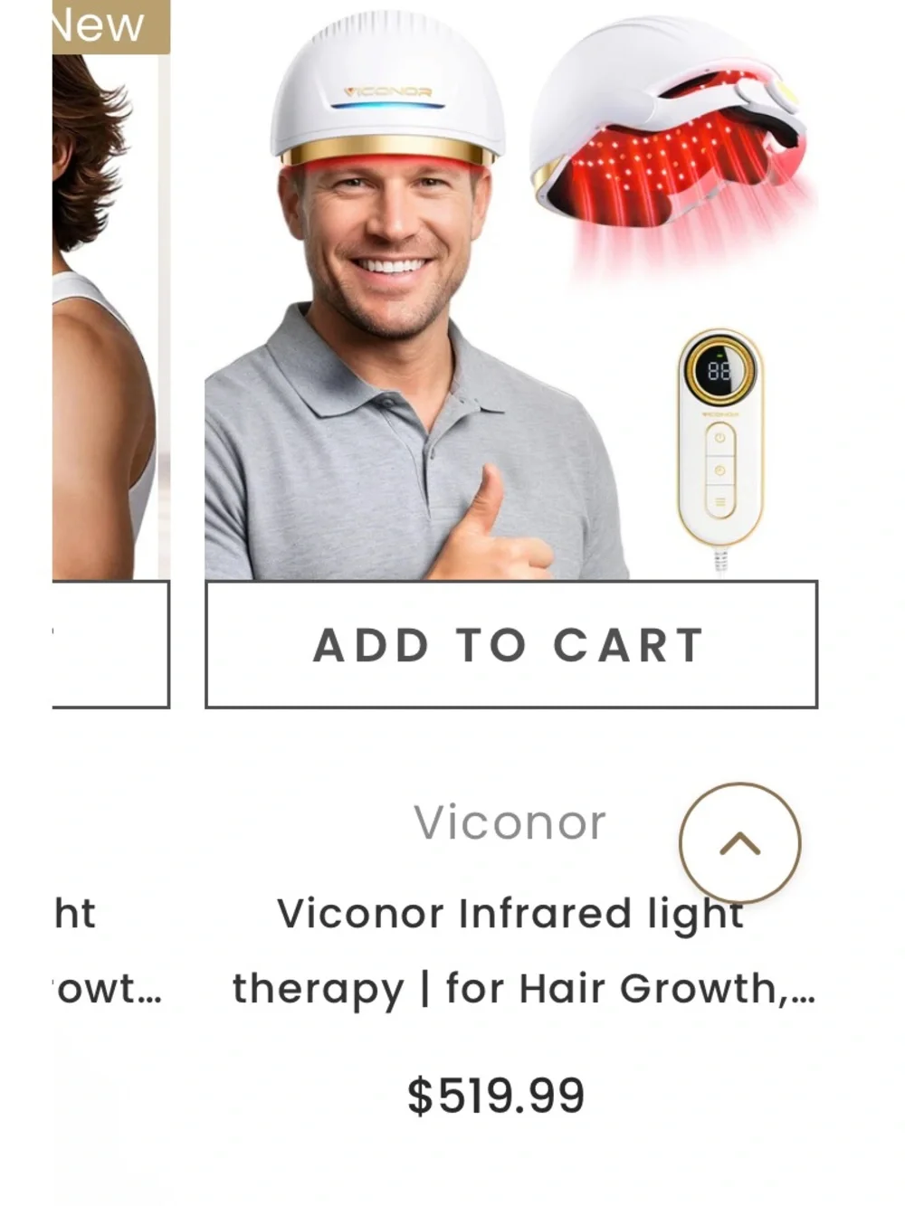 VICONOR Infrared Red Light Therapy Cap Hair Growth 272 Laser & LEDs Thicker Hair